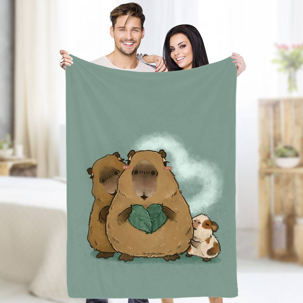 Capybara Blanket Cute Bubble Tea Blanket